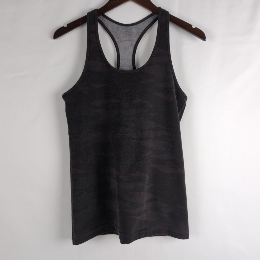 Lululemon Women's Black/Purple Tank Top Open Back Running Athleisure, Medium